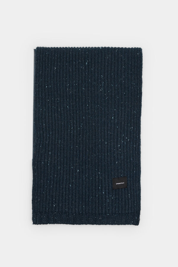 Springfield Cachecol canelado neps azul