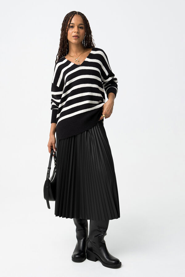 Tiffosi Falda Midi Plisada negro