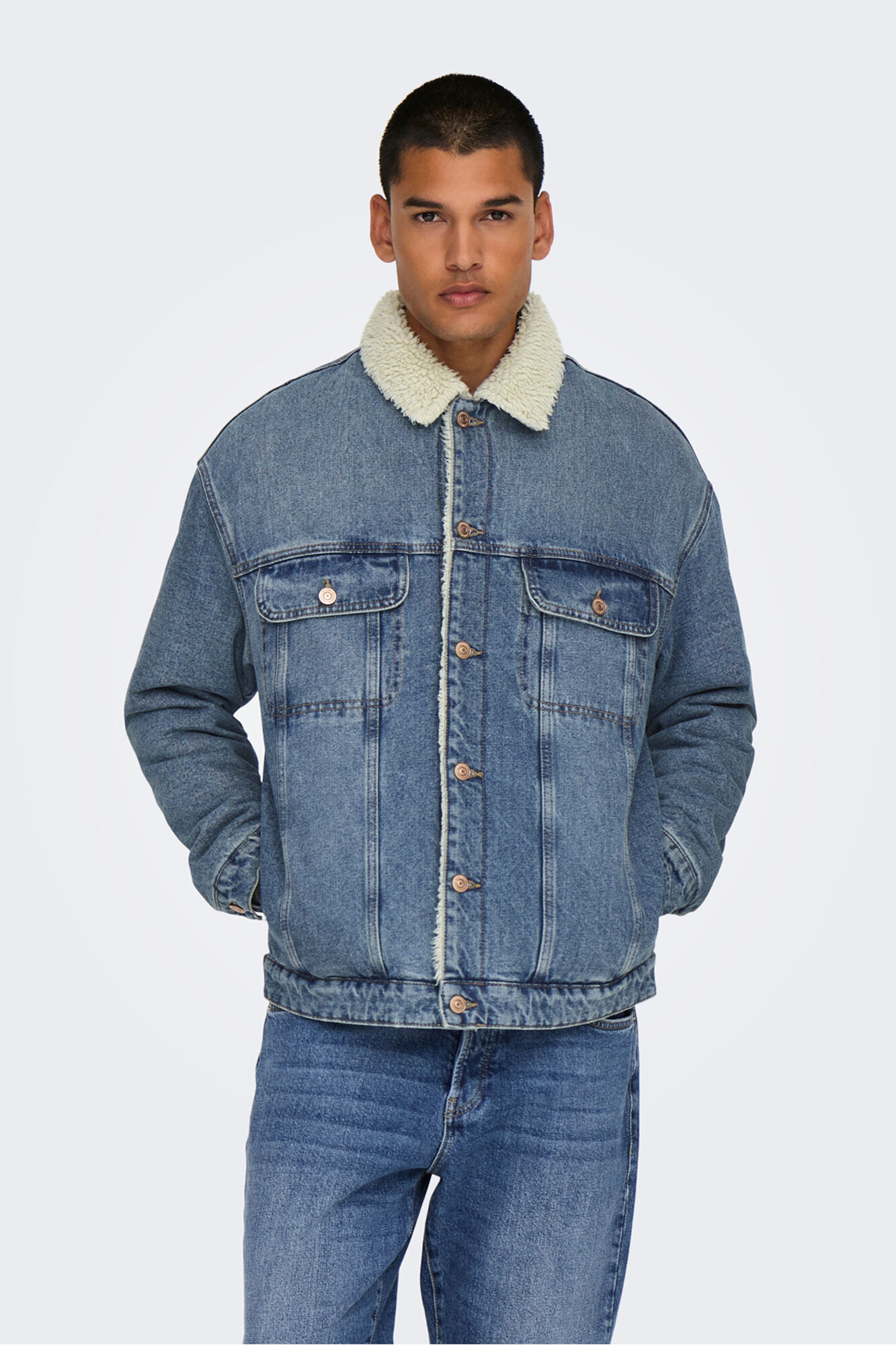 Only & Sons Chaqueta vaquera teddy