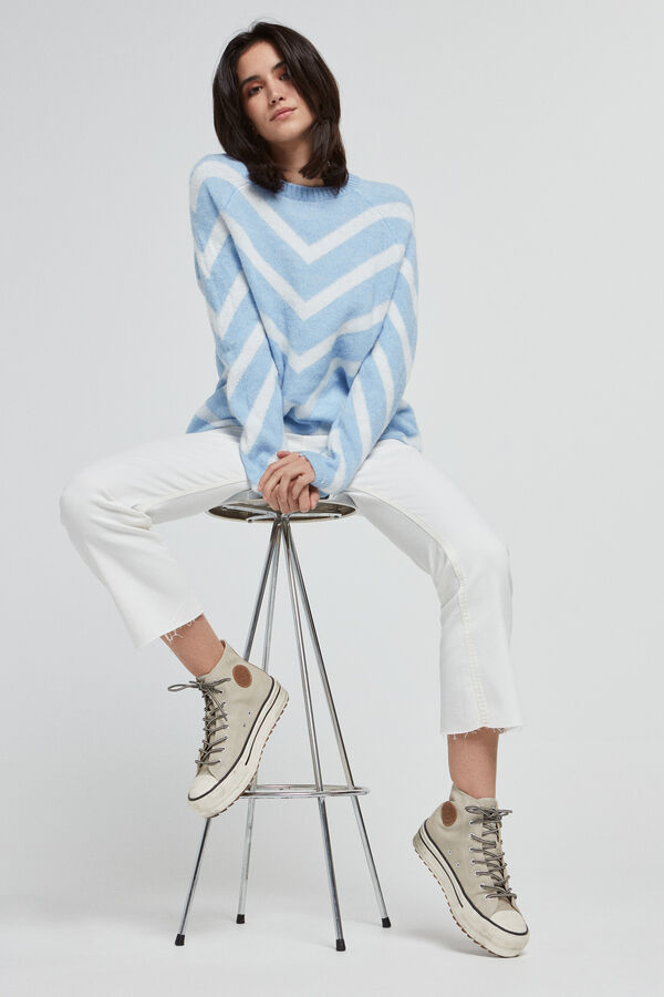 Only Jersey con estampado geom&eacute;trico azul