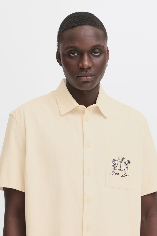 Blend Camisa de manga curta Bhapollo  bege