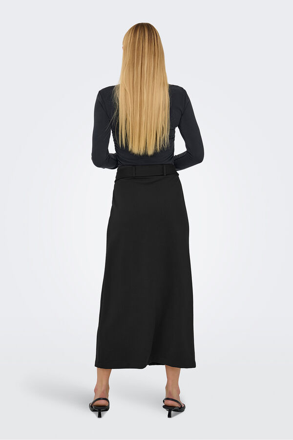 JDY Falda larga cruzada negro