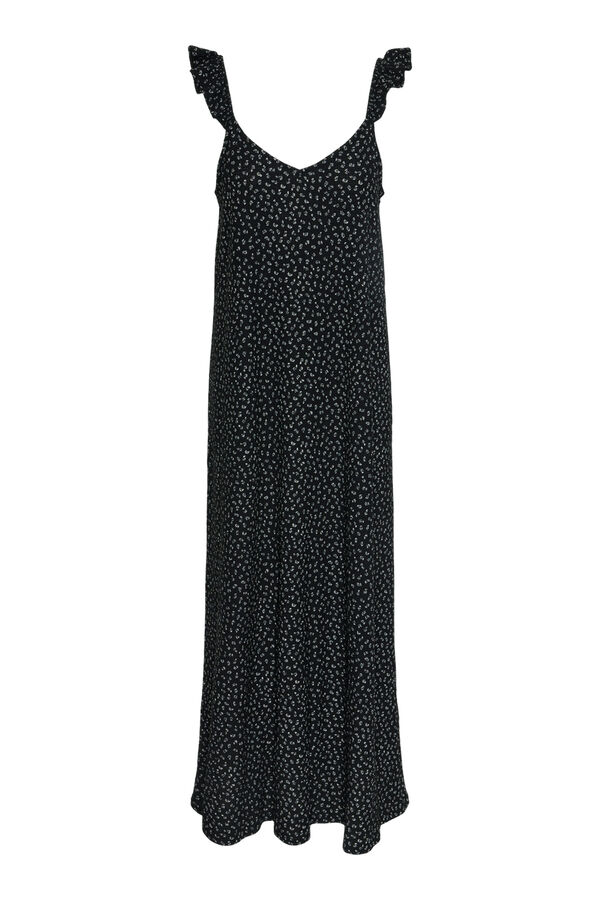 Pieces Falda midi con cintura el&aacute;stica negro