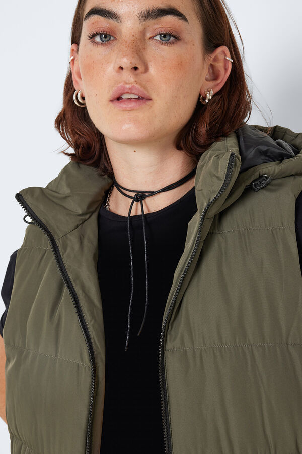 Noisy May Colete comprido acolchoado verde