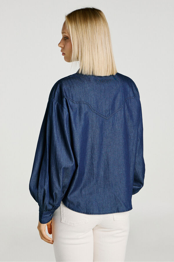 Jack & Jones Camisa manga globo azul