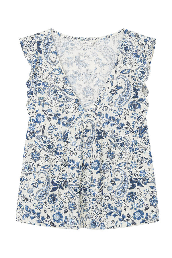 Springfield Camiseta Estampado Flores Azules estampado