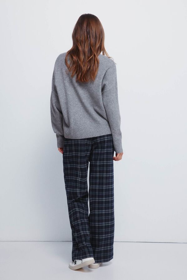 Springfield Pantalones jogger cuadros azul