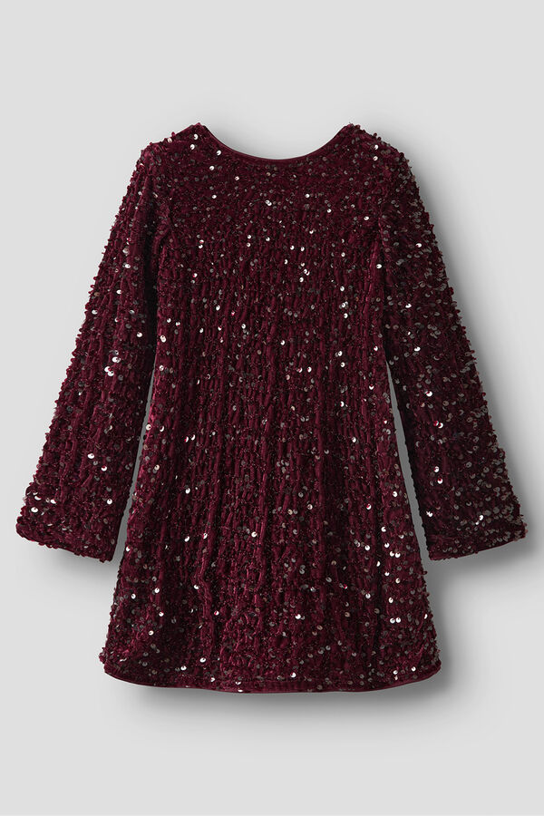 Name It Vestido de lentejuelas y terciopelo de ni&ntilde;a morado/lila