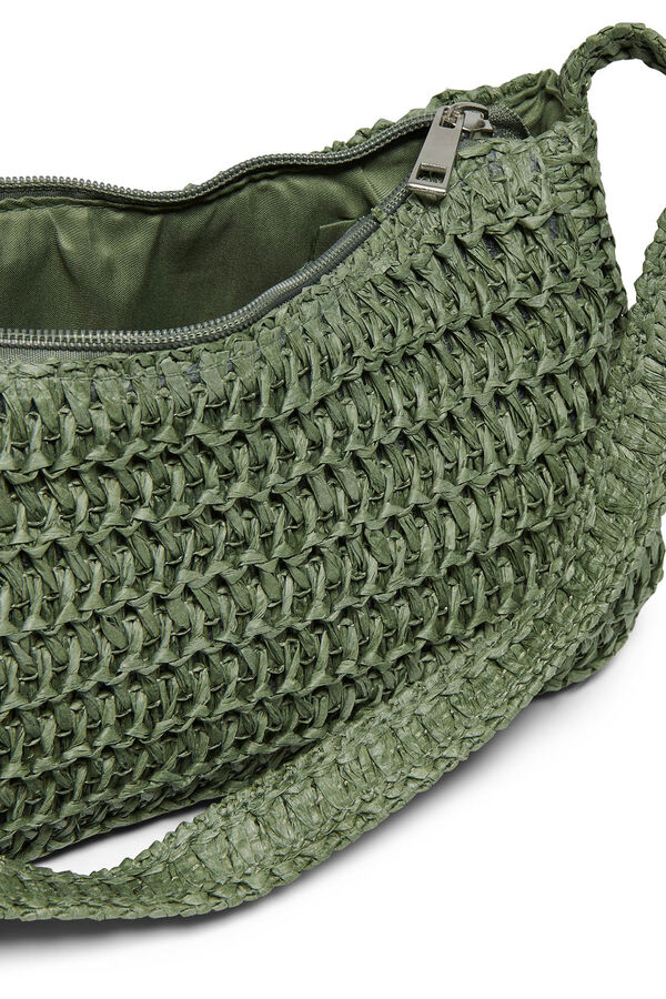 Only Bolsa de ombro de r&aacute;fia verde