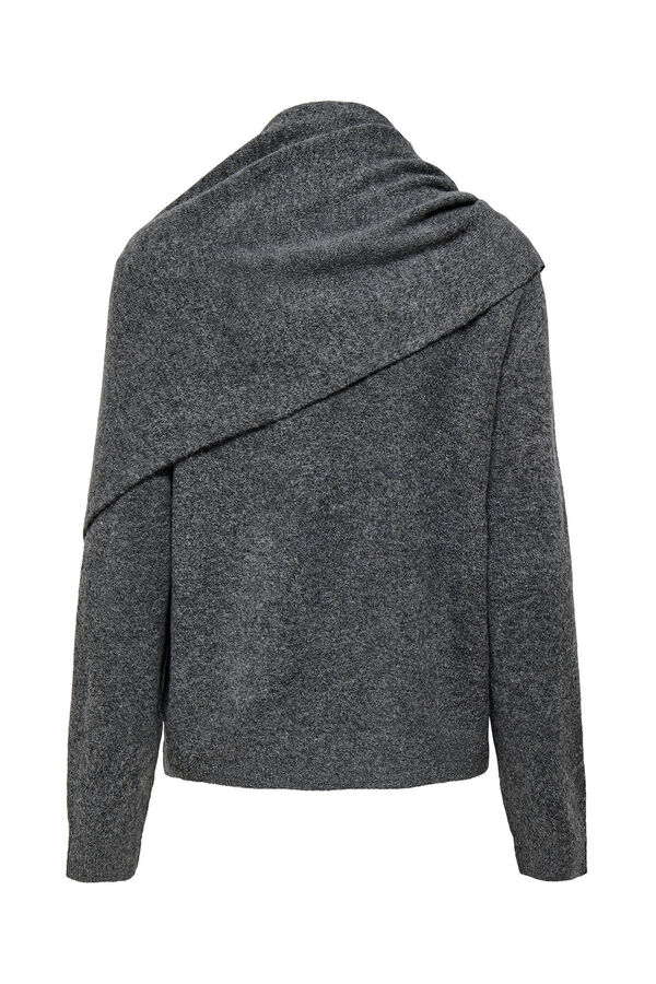 JDY Jersey cuello fular gris