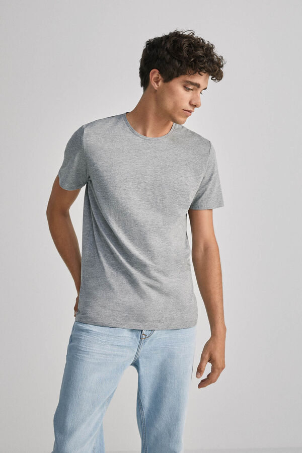 Springfield Camiseta básica slim gris medio