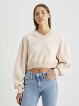Calvin Klein Sudadera de mujer sin capucha rosa