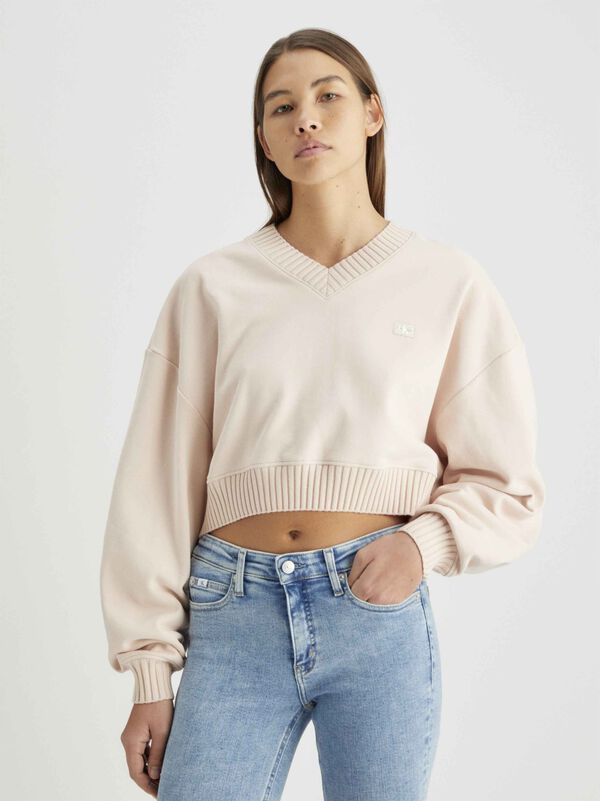 Calvin Klein Sudadera de mujer sin capucha rosa