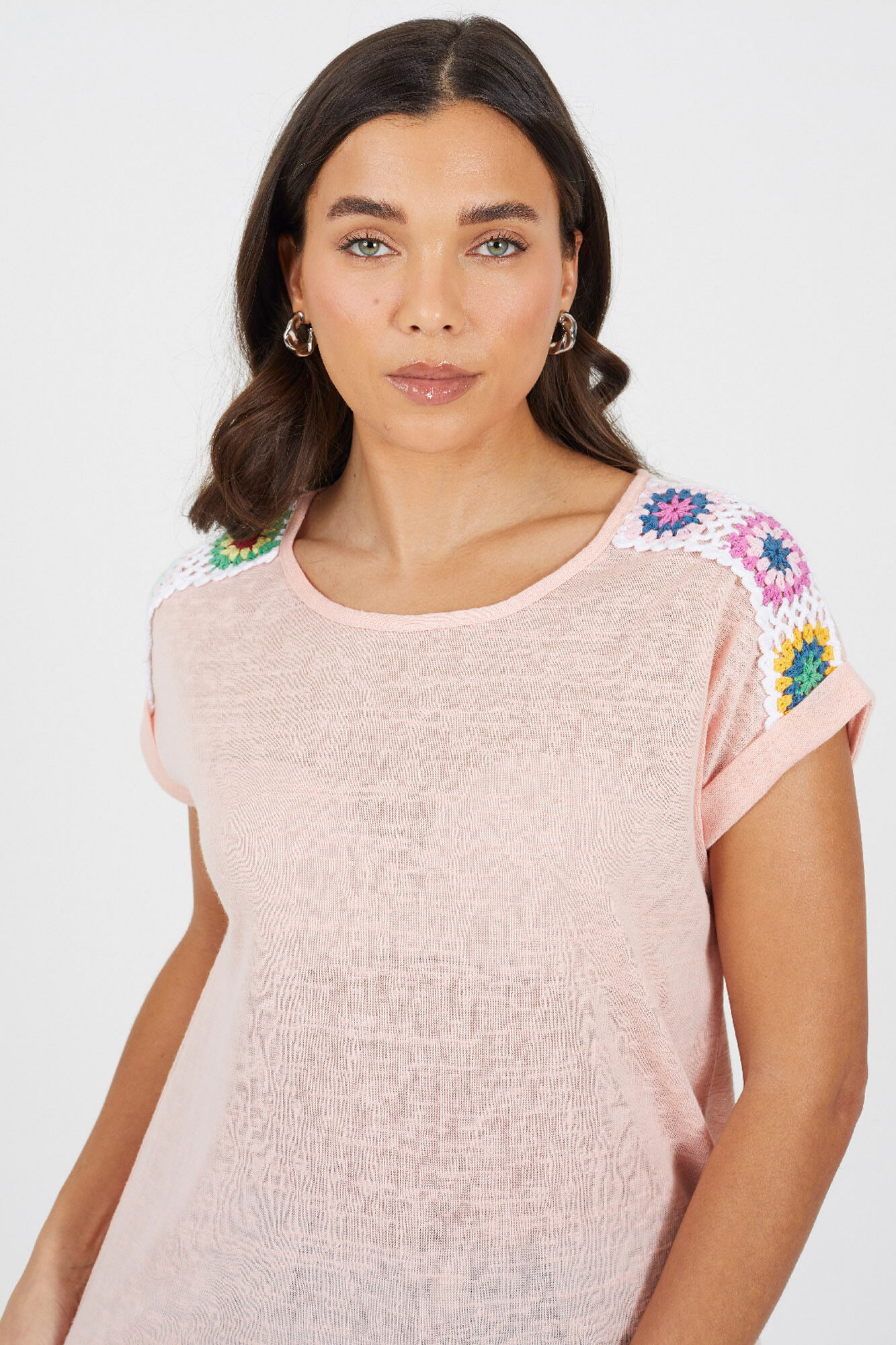 Brave Soul Camiseta de manga corta y crochet