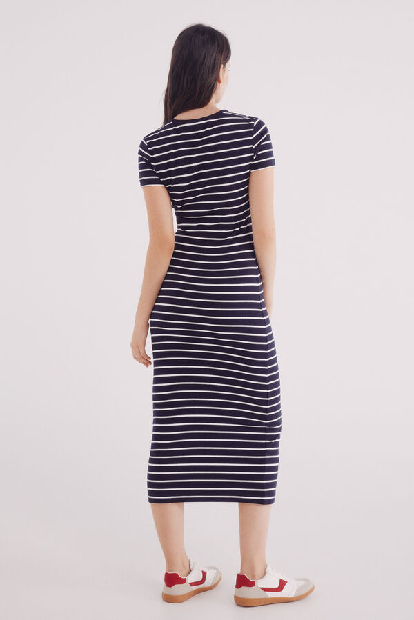 Springfield Vestido midi rayas azul