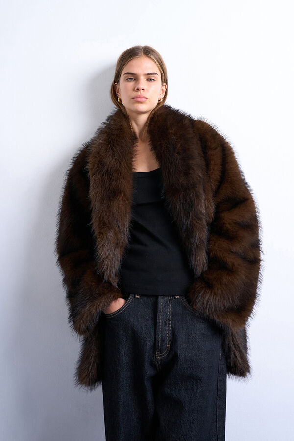 Topshop Casaco de pele cru