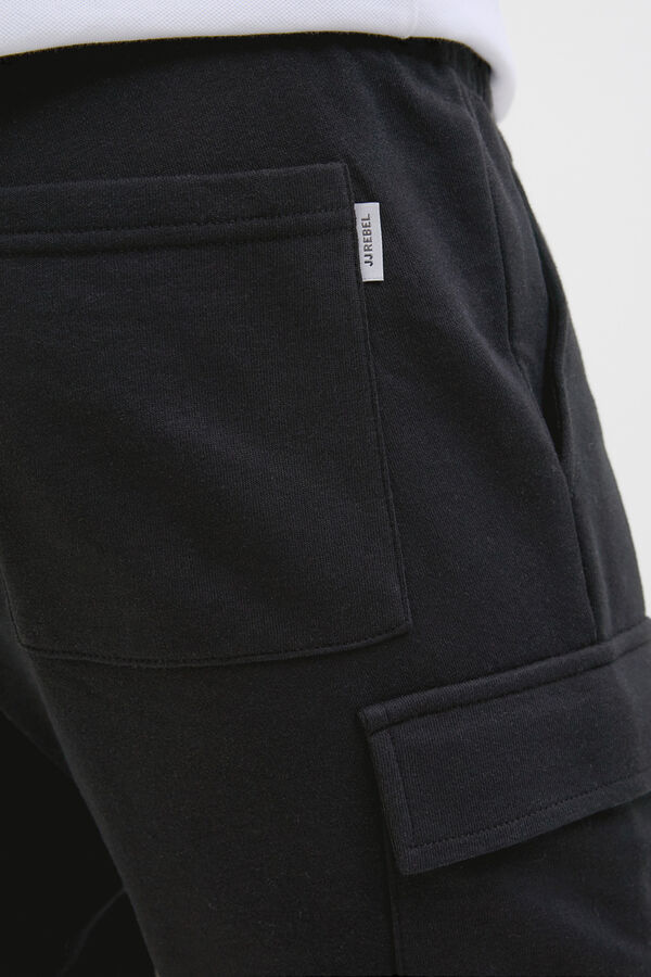 JJ REBEL Bermuda cargo em felpa regular fit preto