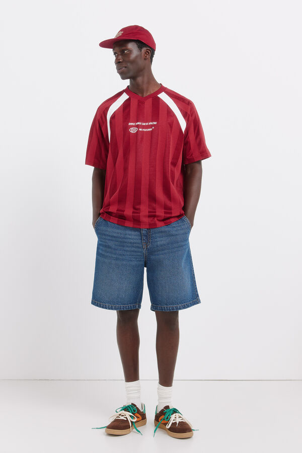 Springfield Bermudas chino de ganga straight fit azul