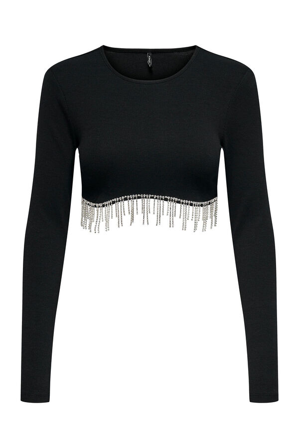 Only Top crop strass negro