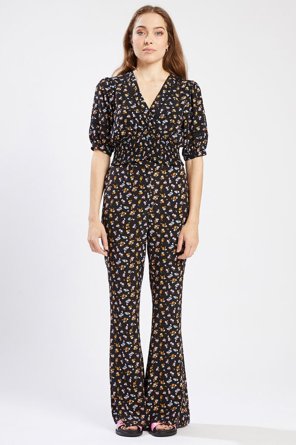 Pimkie Blusa corta con encaje negro