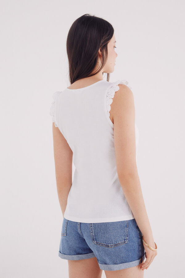 Springfield Camisa de crochet com babados estampado