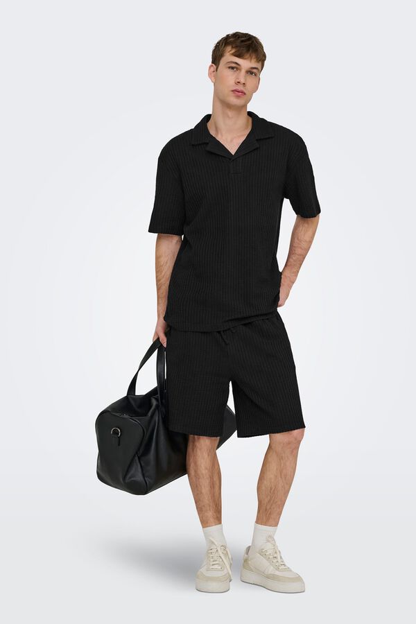 Only & Sons Polo de algod&oacute;n negro