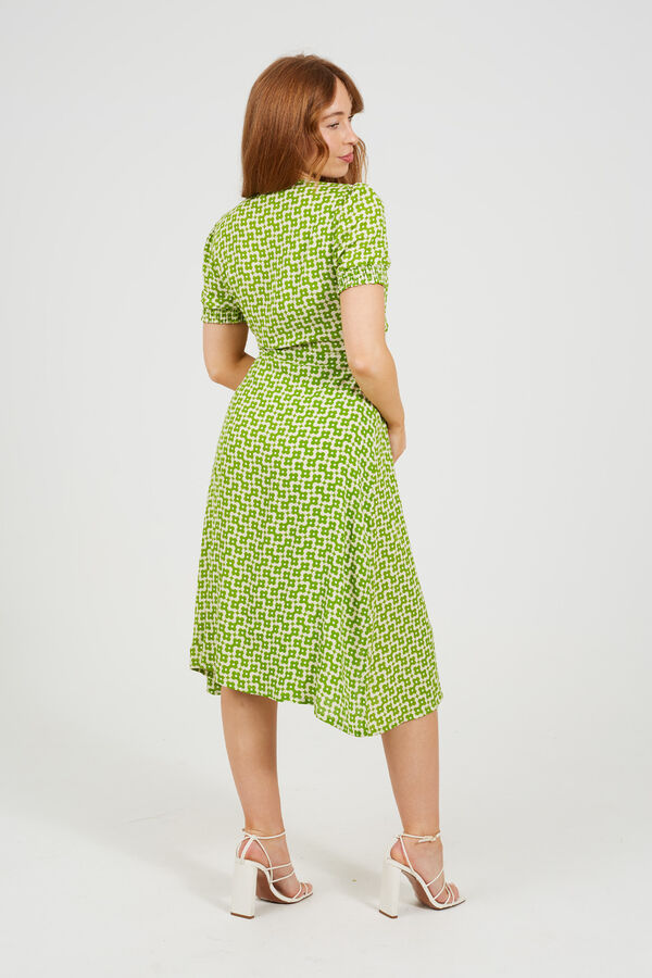 Brave Soul Vestido estampado de manga curta verde