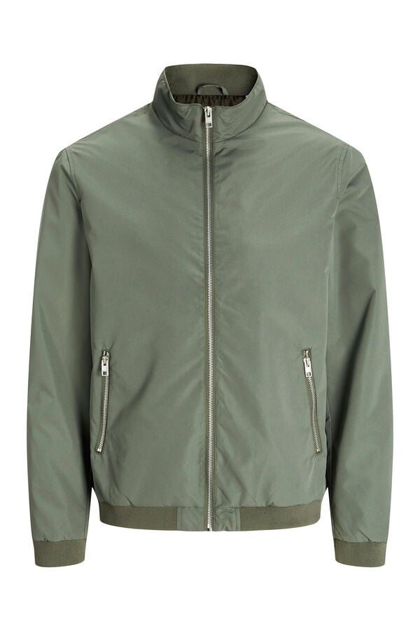 Jack & Jones Chaqueta bomber Harrington cuello alto verde