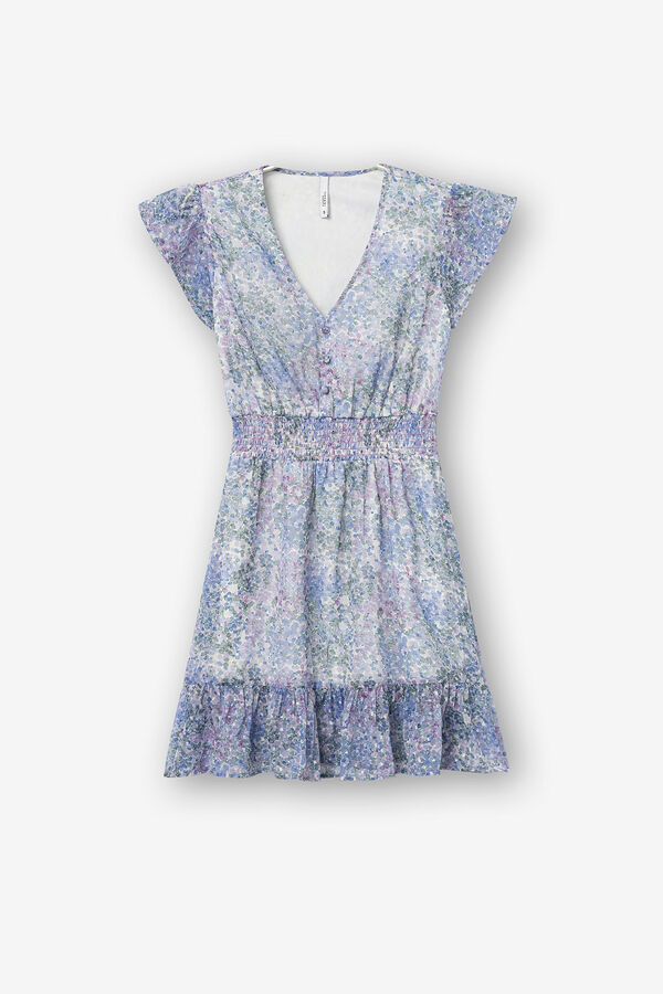 Tiffosi Vestido Plumeti Estampado morado/lila