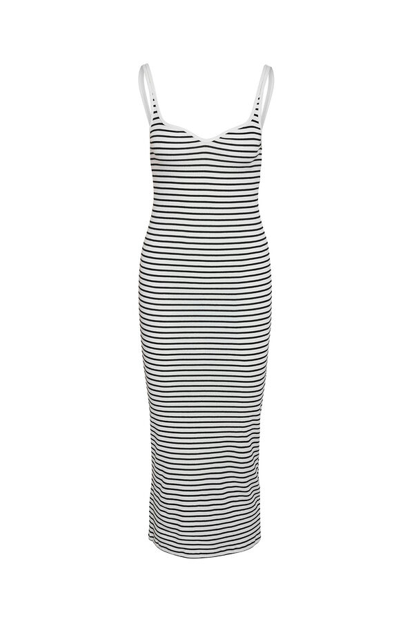 Noisy May Vestido largo tirantes tejido c&oacute;modo blanco