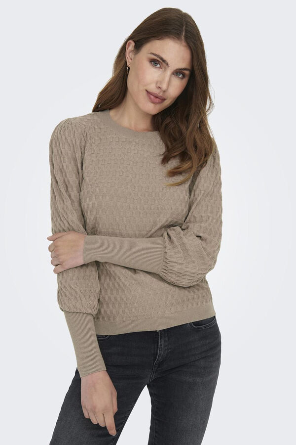 Only Camisola de malha entran&ccedil;ada verde