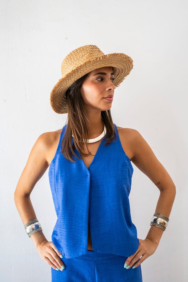 Cul Sac Chaleco cuello pico azul