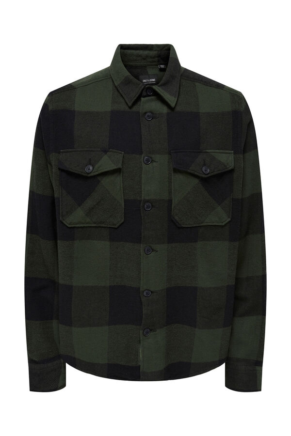Only & Sons Sobrecamisa de cuadros regular fit verde