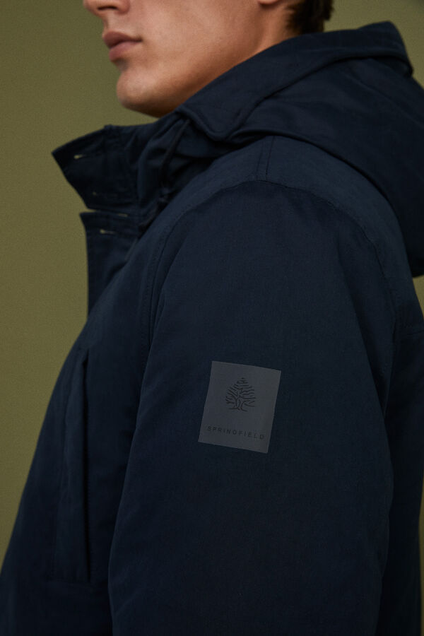 Springfield Parka borreguillo acolchada navy