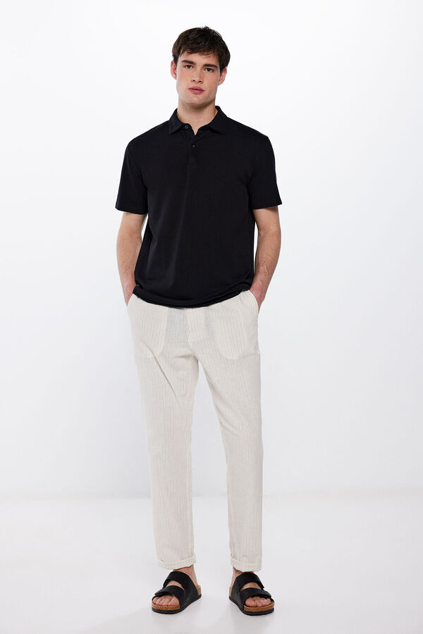 Springfield Polo piqu&eacute; estructura relax negro