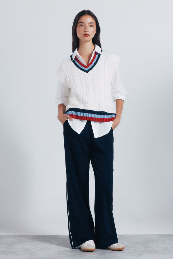 Springfield Chaleco contraste canal&eacute; nude