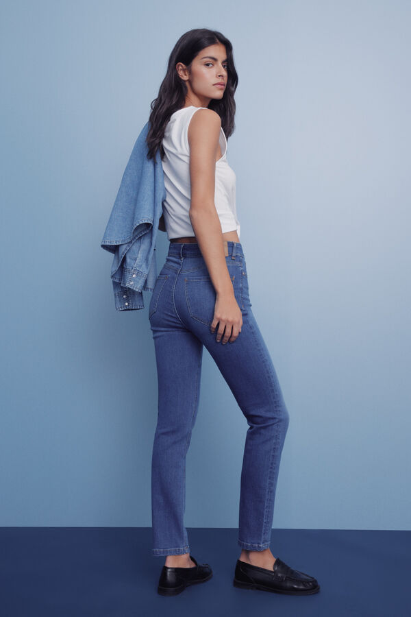 Springfield Cal&ccedil;a jeans slim cropped azul