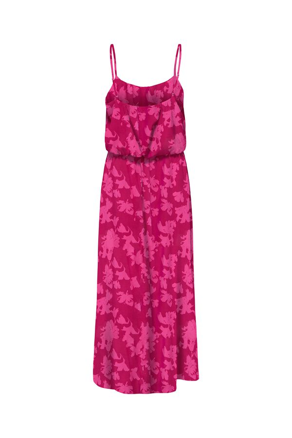 Only Vestido comprido com al&ccedil;as rosa