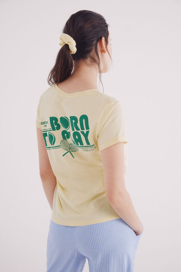 Springfield Camiseta "Born to play" amarillo