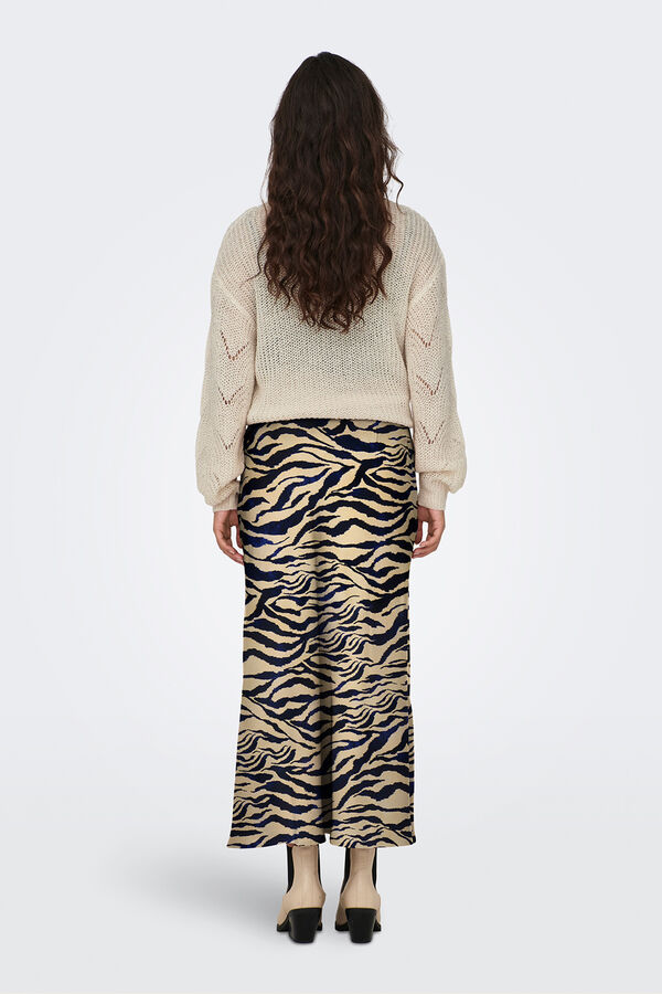 JDY Falda larga satinada marr&oacute;n