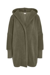 Noisy May Abrigo Teddy con capucha, pu&ntilde;o y cierre abotonado verde