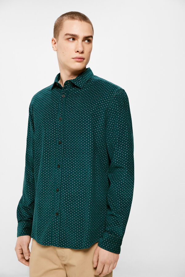 Springfield Camisa estampado microbombazina castanho