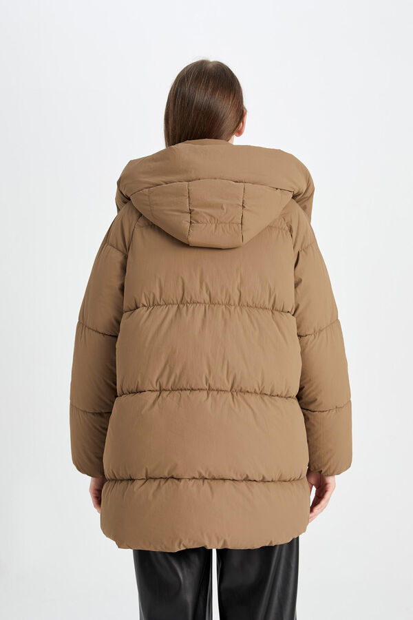 DeFacto Parka impermeable con capucha tostado