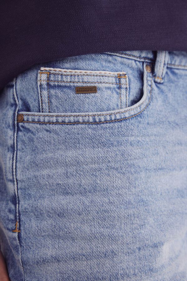 Springfield Bermuda vaquera lavado medio regular fit azul