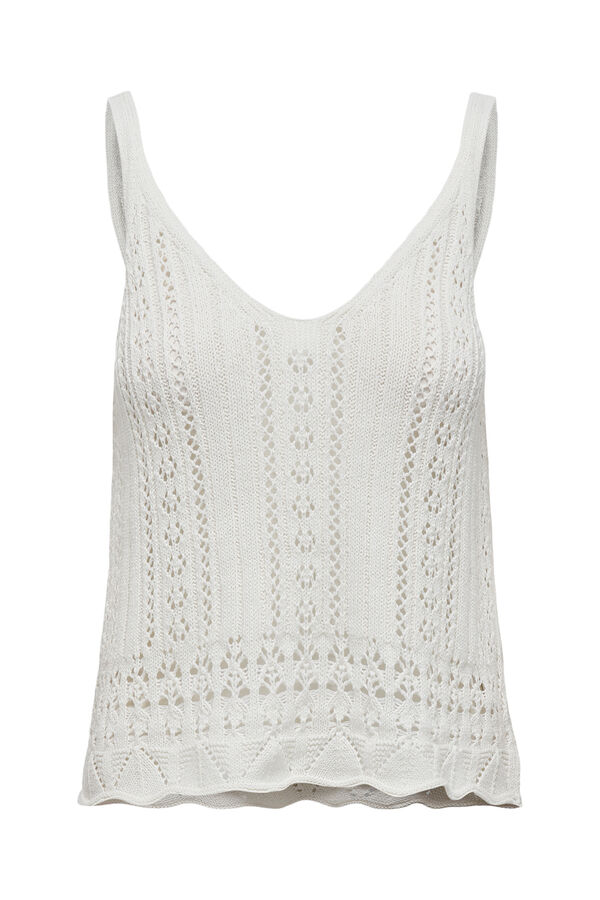 Only Camiseta tirantes de crochet blanco