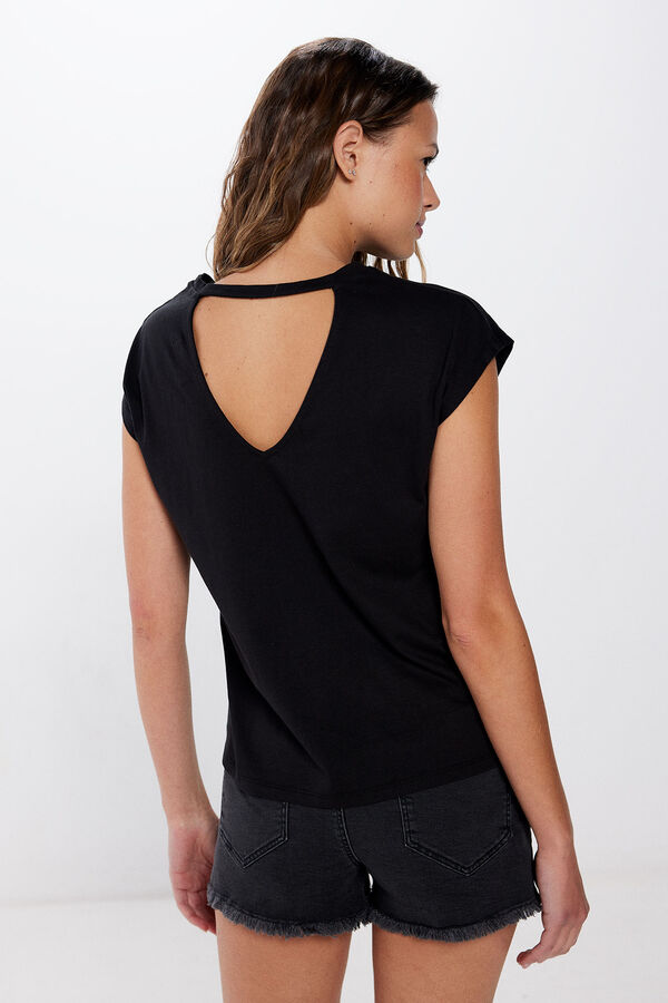 Springfield Camiseta gr&aacute;fica escote espalda amarillo