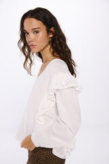 Springfield Blusa volantes schiffly estampado