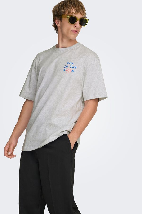 Only & Sons T-shirt de manga curta cinzento