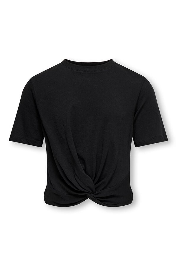 Only Girls Blusa de manga curta com n&oacute; preto