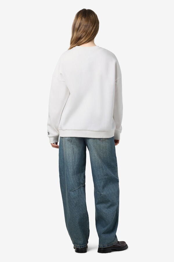 Noisy May Sudadera b&aacute;sica bordado lateral blanco